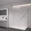 CERANO - Sprchová zástěna Walk-in Onyx T L/P - 8 mm - hranatá vzpěra - chrom, rýhované sklo - 160x80 cm