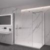 CERANO - Sprchová zástěna Walk-in Onyx T L/P - 8 mm - hranatá vzpěra - černá matná, rýhované sklo - 90x70 cm
