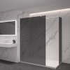 CERANO - Sprchová zástěna Walk-in Onyx T L/P - 8 mm - hranatá vzpěra - bílá matná, grafitové sklo - 160x70 cm