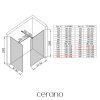 CERANO - Sprchová zástěna Walk-in Onyx T L/P - 8 mm - hranatá vzpěra - bílá matná, mléčné sklo - 160x120 cm