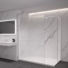 CERANO - Sprchová zástěna Walk-in Onyx T L/P - 8 mm - hranatá vzpěra - bílá matná, rýhované sklo - 90x80 cm
