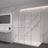 CERANO - Sprchová zástěna Walk-in Onyx T L/P - 8 mm - hranatá vzpěra - bílá matná, industriální sklo - 160x90 cm