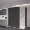 CERANO - Sprchová zástěna Walk-in Onyx T L/P - 8 mm - hranatá vzpěra - zlatá kartáčovaná, grafitové sklo - 80x80 cm
