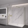CERANO - Sprchová zástěna Walk-in Onyx T L/P - 8 mm - hranatá vzpěra - zlatá kartáčovaná, transparentní sklo - 100x70 cm