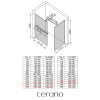 CERANO - Sprchová zástěna Walk-in Onyx T L/P - 8 mm - hranatá vzpěra + polička/držák na ručníky - černá matná, grafitové sklo - 150x140x200 cm