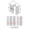 CERANO - Sprchová zástěna Walk-in Onyx T L/P - 8 mm - hranatá vzpěra + polička/držák na ručníky - černá matná, grafitové sklo - 130x50x200 cm