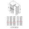 CERANO - Sprchová zástěna Walk-in Onyx T L/P - 8 mm - hranatá vzpěra + polička/držák na ručníky - černá matná, grafitové sklo - 120x100x200 cm