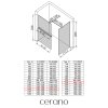 CERANO - Sprchová zástěna Walk-in Onyx T L/P - 8 mm - hranatá vzpěra + polička/držák na ručníky - černá matná, industriální sklo - 140x110x200 cm