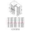 CERANO - Sprchová zástěna Walk-in Onyx T L/P - 8 mm - hranatá vzpěra + polička/držák na ručníky - chrom, grafitové sklo - 100x100x200 cm