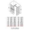 CERANO - Sprchová zástěna Walk-in Onyx T L/P - 8 mm - hranatá vzpěra + polička/držák na ručníky - chrom, mléčné sklo - 160x150 cm