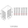 CERANO - Sprchová zástěna Walk-in Crystal T L/P - 8 mm - bezvzpěrový systém - chrom, grafitové sklo - 140x140x200 cm
