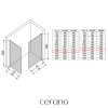 CERANO - Sprchová zástěna Walk-in Crystal T L/P - 8 mm - bezvzpěrový systém - černá matná, transparentní sklo - 130x120x200 cm