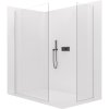 CERANO - Sprchová zástěna Walk-in Crystal T L/P - 8 mm - bezvzpěrový systém - černá matná, transparentní sklo - 80x60x200 cm
