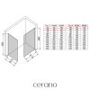 CERANO - Sprchová zástěna Walk-in Crystal T L/P - 8 mm - bezvzpěrový systém - černá matná, transparentní sklo - 60x50x200 cm