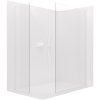 CERANO - Sprchová zástěna Walk-in Crystal T L/P - 8 mm - bezvzpěrový systém - bílá matná, transparentní sklo - 130x50x200 cm