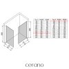 CERANO - Sprchová zástěna Walk-in Crystal T L/P - 8 mm - bezvzpěrový systém - bílá matná, transparentní sklo - 130x50x200 cm