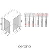 CERANO - Sprchová zástěna Walk-in Crystal T L/P - 8 mm - bezvzpěrový systém - bílá matná, rýhované sklo - 140x50x200 cm