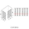 CERANO - Sprchová zástěna Walk-in Crystal T L/P - 8 mm - bezvzpěrový systém - bílá matná, rýhované sklo- 130x130x200 cm