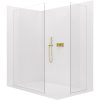 CERANO - Sprchová zástěna Walk-in Crystal T L/P - 8 mm - bezvzpěrový systém - zlatá kartáčovaná, transparentní sklo - 120x60x200 cm