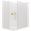 CERANO - Sprchová zástěna Walk-in Crystal T L/P - 8 mm - bezvzpěrový systém - zlatá kartáčovaná, mléčné sklo - 100x70x200 cm