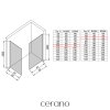 CERANO - Sprchová zástěna Walk-in Crystal T L/P - 8 mm - bezvzpěrový systém - zlatá kartáčovaná, mléčné sklo - 100x70x200 cm