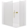 CERANO - Sprchová zástěna Walk-in Crystal T L/P - 8 mm - bezvzpěrový systém - zlatá kartáčovaná, mléčné sklo - 80x80x200 cm
