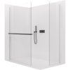 CERANO - Sprchová zástěna Walk-in Crystal T L/P - 8 mm - bezvzpěrový systém + polička/držák na ručníky - černá matná, transparentní sklo - 100x50x200 cm