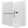 CERANO - Sprchová zástěna Walk-in Crystal T L/P - 8 mm - bezvzpěrový systém + polička/držák na ručníky - černá matná, rýhované sklo - 100x50x200 cm