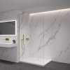 CERANO - Sprchová zástěna Walk-in Crystal L/P - 8 mm - bezvzpěrový systém - zlatá kartáčovaná, transparentní sklo - 140x200 cm