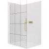CERANO - Sprchová zástěna Walk-in Crystal L/P - 8 mm - bezvzpěrový systém - zlatá kartáčovaná, industriální sklo - 110x200 cm