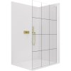 CERANO - Sprchová zástěna Walk-in Crystal L/P - 8 mm - bezvzpěrový systém - zlatá kartáčovaná, industriální sklo - 110x200 cm