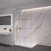 CERANO - Sprchová zástěna Walk-in Crystal L/P - 8 mm - bezvzpěrový systém - zlatá kartáčovaná, industriální sklo - 110x200 cm