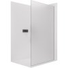 CERANO - Sprchová zástěna Walk-in Crystal L/P - 8 mm - bezvzpěrový systém - černá matná, mléčné sklo - 50x200 cm
