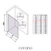 CERANO - Sprchová zástěna Walk-in Crystal L/P - 8 mm - bezvzpěrový systém - černá matná, mléčné sklo - 80x200 cm