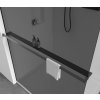 CERANO - Sprchová zástěna Walk-in Crystal L/P - 8 mm + polička/držák na ručníky - bezvzpěrový systém - černá matná, grafitové sklo - 100x200 cm