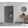 CERANO - Sprchová zástěna Walk-in Crystal L/P - 8 mm + polička/držák na ručníky - bezvzpěrový systém - černá matná, grafitové sklo - 80x200 cm