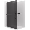 CERANO - Sprchová zástěna Walk-in Crystal L/P - 8 mm + polička/držák na ručníky - bezvzpěrový systém - černá matná, grafitové sklo - 80x200 cm