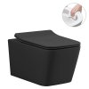 CERANO - Závěsná WC mísa Forte + UF sedátko, Rimless - černá matná