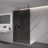 CERANO - Sprchová zástěna Walk-in Onyx Top Cube L/P - 8 mm - hranatá vzpěra - černá matná, grafitové sklo - 90x200 cm