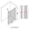 CERANO - Sprchová zástěna Walk-in Onyx Top Cube L/P - 8 mm - hranatá vzpěra - černá matná, grafitové sklo - 90x200 cm