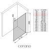 CERANO - Sprchová zástěna Walk-in Onyx Top Cube L/P - 8 mm - hranatá vzpěra - černá matná, mléčné sklo - 50x200 cm