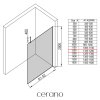 CERANO - Sprchová zástěna Walk-in Onyx Top Cube L/P - 8 mm - hranatá vzpěra - černá matná, rýhované sklo - 120x200 cm
