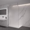 CERANO - Sprchová zástěna Walk-in Onyx Top Cube L/P - 8 mm - hranatá vzpěra - chrom, mléčné sklo - 100x200 cm