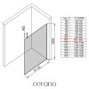 CERANO - Sprchová zástěna Walk-in Onyx Top Cube L/P - 8 mm - hranatá vzpěra - chrom, mléčné sklo - 100x200 cm