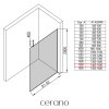 CERANO - Sprchová zástěna Walk-in Onyx Top Cube L/P - 8 mm - hranatá vzpěra - chrom, mléčné sklo - 150x200 cm