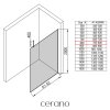 CERANO - Sprchová zástěna Walk-in Onyx Top Cube L/P - 8 mm - hranatá vzpěra - chrom, mléčné sklo - 80x200 cm