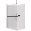 CERANO - Sprchová zástěna Walk-in Onyx Top Cube L/P - 8 mm - hranatá vzpěra + polička/držák na ručníky - černá matná, rýhované sklo - 60x200 cm