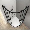 ARLETA BLACK čtvrtkruhová sprchová zástěna 900x900mm, čiré sklo