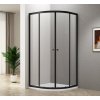 ARLETA BLACK čtvrtkruhová sprchová zástěna 900x900mm, čiré sklo