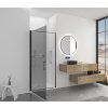 CERANO - Sprchové otočné dveře Porte L/P - 8 mm - černá matná, grafitové sklo - 80x195 cm
